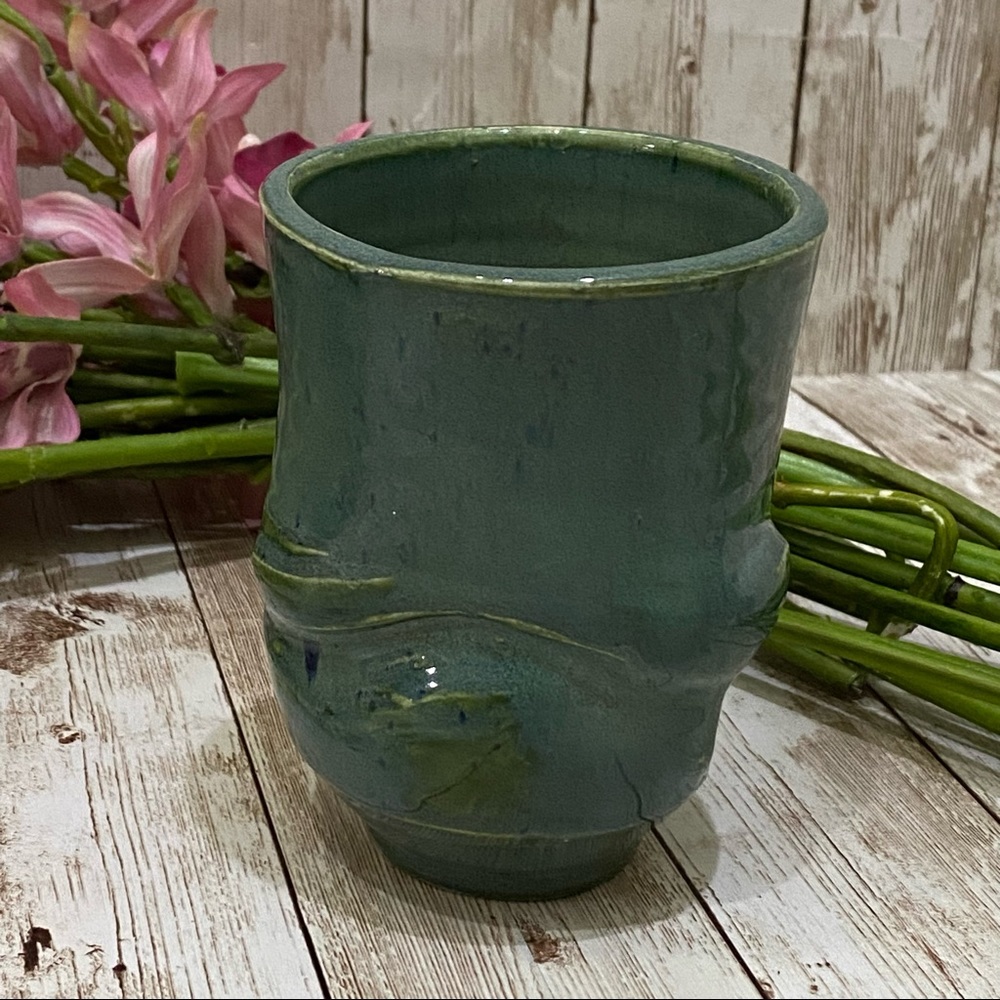 Signed Pottery Glazed Japanese Tea Cup